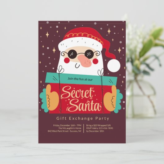 シークレットサンタパーティの招待状 招待状 (スタンド正面)