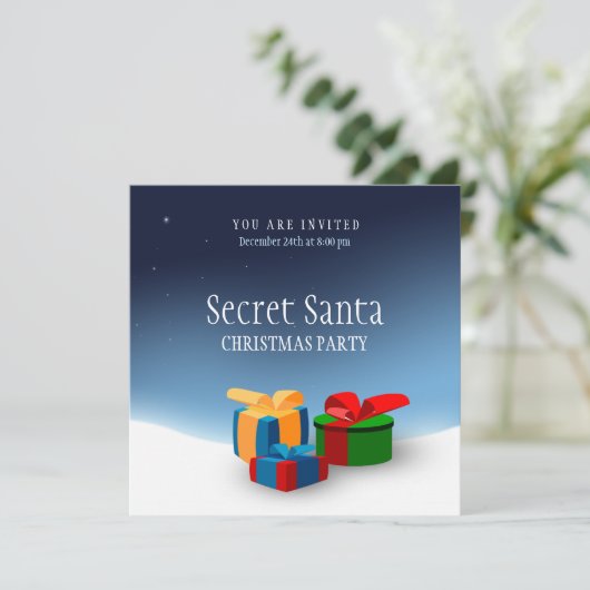 シークレットサンタパーティの招待状 招待状 (スタンド正面)