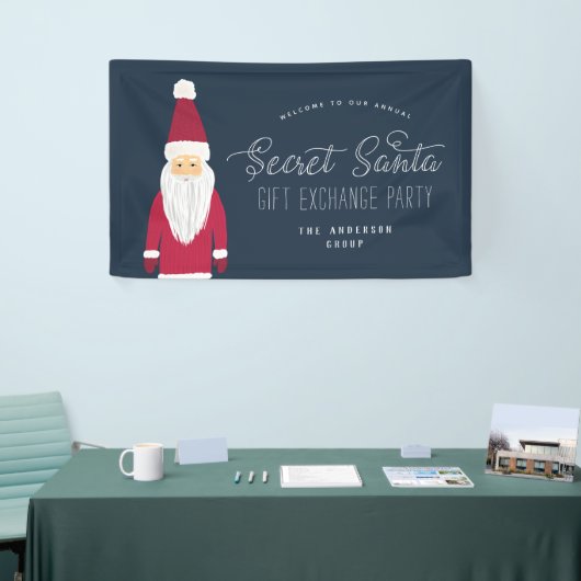 シークレットサンタホリデーパーティーウェルカムサイン 横断幕 (トレードショー)