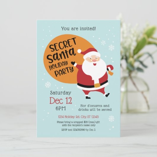 シークレットサンタホリデーパーティー招待状 招待状 (スタンド正面)