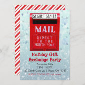 シークレットサンタメールボックスホリデーギフト交換パーティー 招待状 (正面/裏面)