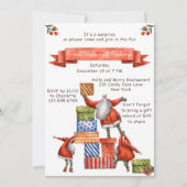 シークレットサンタ クリスマスパーティ モダン水彩 招待状 (正面)