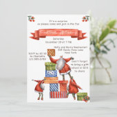 シークレットサンタ クリスマスパーティ モダン水彩 招待状 (スタンド正面)