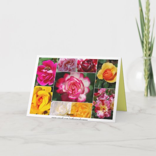 シークレットシスターハッピーバースデーバラコラージイエロー カード (裏面)