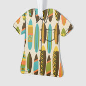 シークレットビーチハワイアンサーフボードアロハシャツクリーム オーナメント (正面)