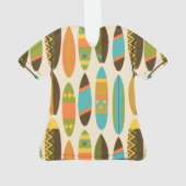 シークレットビーチハワイアンサーフボードアロハシャツクリーム オーナメント (裏面)