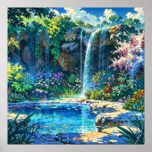 シークレットポンドカラフル-自然イラストレーションスタイル ポスター (正面)