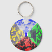 シークレットルーモダンム抽象芸術オリジナルカラフルアート キーホルダー (正面)