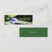 シークレットヴァイオレット花の写真名刺 スキニー名刺 (正面/裏面)