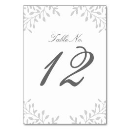 シークレット庭園の結婚式テーブル番号 – グレー テーブルナンバー