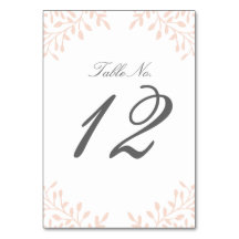 シークレット庭園の結婚式テーブル番号 – 赤面