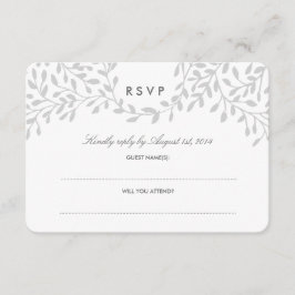 シークレット庭園の結婚式RSVP – グレー 出欠カード