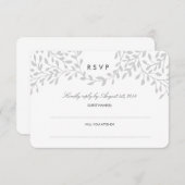 シークレット庭園の結婚式RSVP – グレー 出欠カード (正面/裏面)