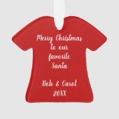 シークレット・サンタ・スパーソナライズされたーツ  オーナメント (裏面)