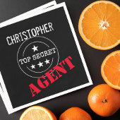 シークレッパーソナライズされたトエージェント子供の誕生日パーティー スタンダードカクテルナプキン