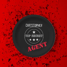 シークレッパーソナライズされたト・エージェント・キッズ ペーパープレート