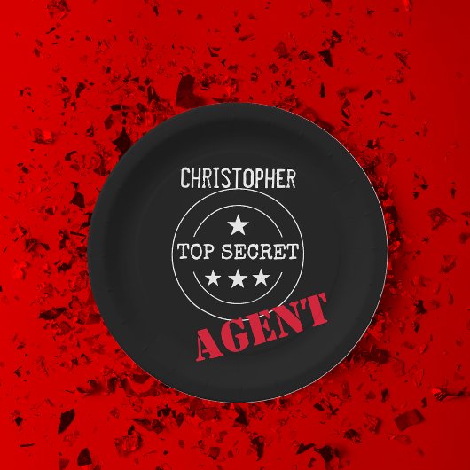 シークレッパーソナライズされたト・エージェント・キッズ ペーパープレート