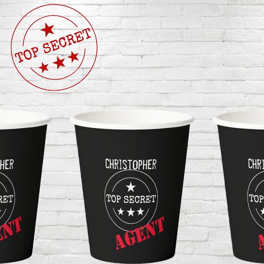 シークレッパーソナライズされたト・エージェント・キッズ 紙コップ