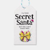 シークレッモダントサンタレッドイエローボウウォーターの色 ギフトタグ (正面)