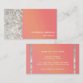 シークンズグリッターグラムサンセットオレンジ名刺 名刺 (正面/裏面)