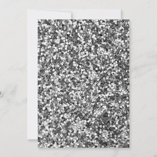 シークンズドレスレインボーホログラフィック50誕生日 招待状 (裏面)