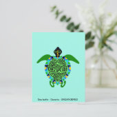 シークールカメ – 動物愛好家-海ターコイズ- シーズンポストカード (スタンド正面)