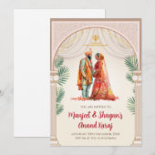 シーク教の結婚式招待状 デジタルパンジャブ語招待状 招待状 (正面/裏面)