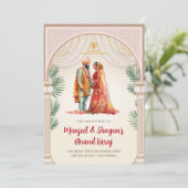 シーク教徒の結婚式はデジタルパンジャビ招待状 招待状 (スタンド正面)