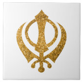 シーク教徒カンダのキラキラのシンボル タイル (正面)