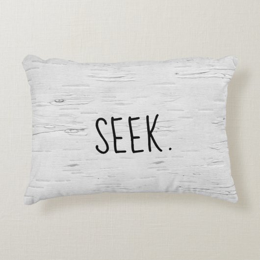 シーク文字オン樺の木ツリーアクセント枕 アクセントクッション (正面)