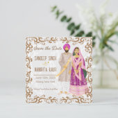 シーク結婚ズイラストレーションフラットカード (スタンド正面)