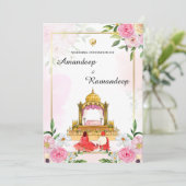 シーク結婚ズカードシーク結婚式招待状 招待状 (スタンド正面)