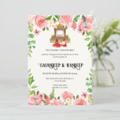 シーク結婚ズカードパンジャビ結婚式招待状 招待状 (スタンド正面)