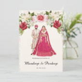 シーク結婚ズカードパンジャビ結婚式招待状 招待状 (スタンド正面)