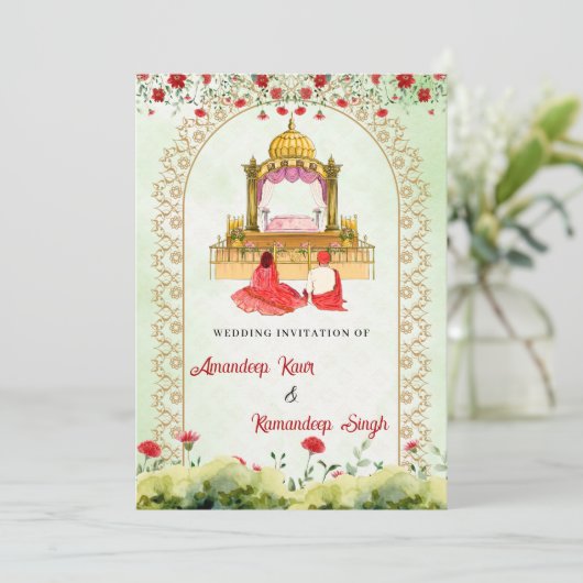 シーク結婚式招待状カードシーク式結婚式の招待 招待状 (スタンド正面)