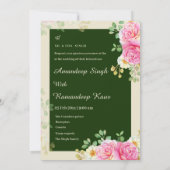 シーク結婚式招待状パンジャビ結婚式の招待 招待状 (裏面)