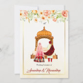 シーク結婚式招待状パンジャビ結婚式招待状 招待状 (正面)