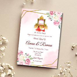 シーク結婚式招待状パンジャビ結婚式招待状 招待状