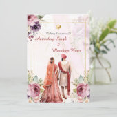 シーク結婚式招待状パンジャビ結婚式招待状 招待状 (スタンド正面)