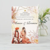 シーク結婚式招待状結婚シークのカードパンジャビ 招待状 (スタンド正面)