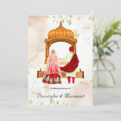 シーク結婚式招待状結婚シークのカード 招待状 (スタンド正面)