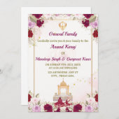 シーク結婚式招待状、アナンド・カラジ 招待状 (正面/裏面)