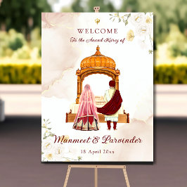 シーク結婚教徒の歓迎のサインPunjabi結婚のサイン ポスター