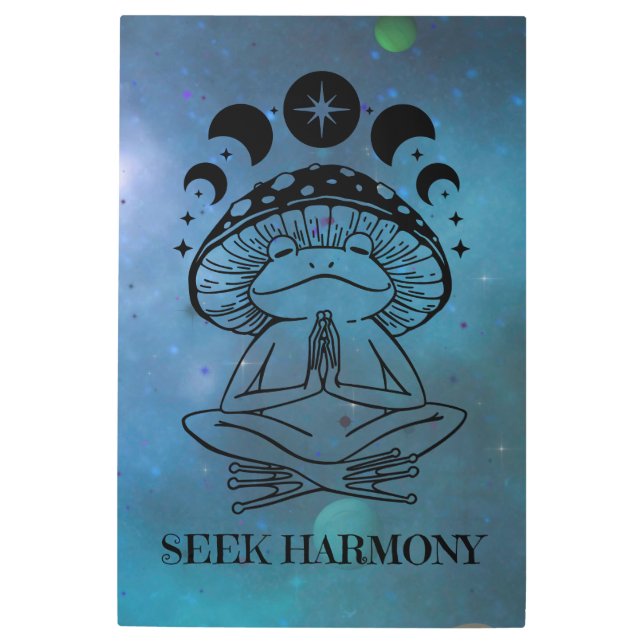 シーク調和ヨガフロッグ メタルプリント (正面)