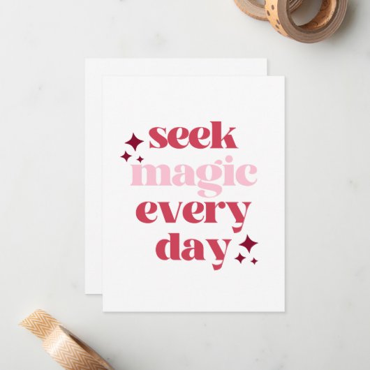 シーク魔法 | 感動的引用文 ノートカード (正面/裏面インサイチュ)