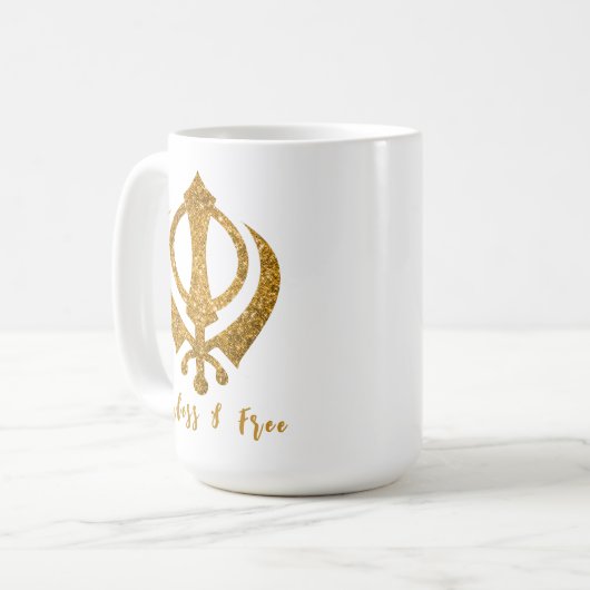シーク・カンダ「Fearless & Free」 コーヒーマグカップ (正面左)