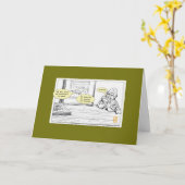 シーグユーモアのあるル&モンキーあいさつ空白のカード カード (黄色い花)