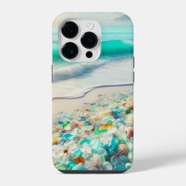 シーグラスが可愛い海辺の風景 iPhone 14 PROケース