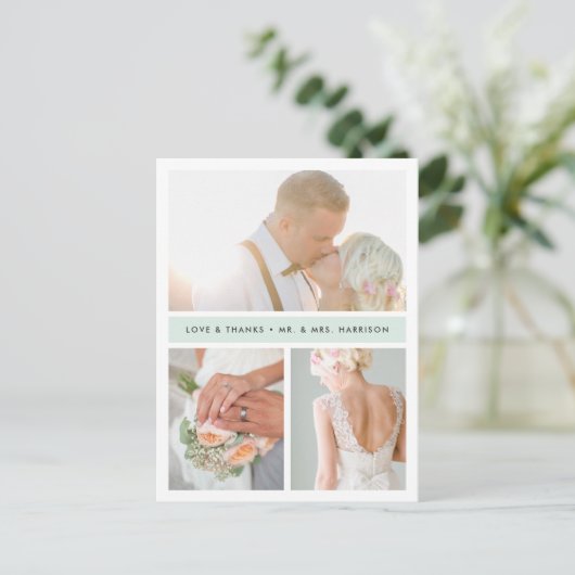 シーグラスストライプ |結婚さんの写真 ポストカード (スタンド正面)