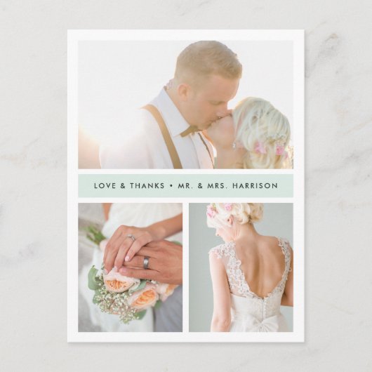 シーグラスストライプ |結婚さんの写真 ポストカード (正面)